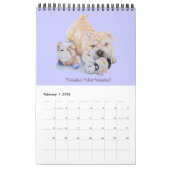 かわいい子犬のポートレート絵画の現実主義の芸術 カレンダー (2月 2026)