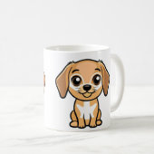 かわいい子犬のマグカップ コーヒーマグカップ (正面右)
