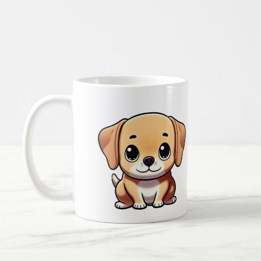 かわいい子犬のマグカップ コーヒーマグカップ (左)