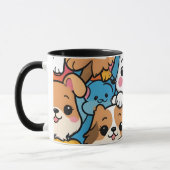 かわいい子犬のマグカップ マグカップ (左)