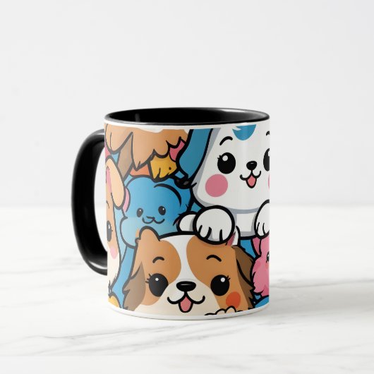 かわいい子犬のマグカップ マグカップ (正面左)