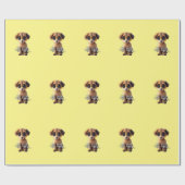 かわいい子犬のラッピング紙 ラッピングペーパー (フラット)