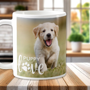かわいい子犬のラパーソナライズされたブ写真、愛犬家 コーヒーマグカップ