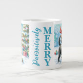 かわいい子犬のラブラドールリトリーブクリスマス ジャンボコーヒーマグカップ (正面)