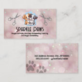 かわいい子犬のロゴ | はさみ | 《写真》ぼけ味名刺 名刺 (正面/裏面)