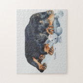 かわいい子犬のロットワイラーかわいいテディベア ジグソーパズル (縦)