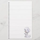 かわいい子犬の並んだ文房具 便箋 (正面)