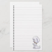 かわいい子犬の並んだ文房具 便箋 (正面/裏面)