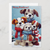 かわいい子犬の人形で詰まったクリスマスを楽しむ: シーズンカード (正面/裏面)