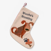 かわいい子犬の休日 スモールクリスマスストッキング (正面 (吊り時))