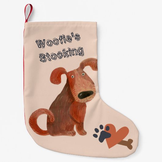 かわいい子犬の休日 スモールクリスマスストッキング (正面)