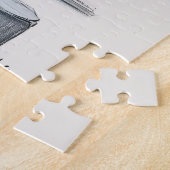 かわいい子犬の像 ジグソーパズル (側面)