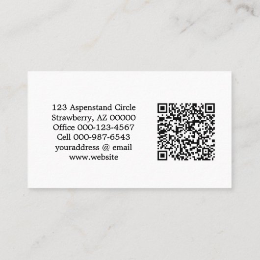 かわいい子犬の入れ替え写真&QRコード 名刺 (裏面)