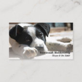 かわいい子犬の入れ替え写真&QRコード 名刺 (正面)