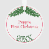 かわいい子犬の写真をカスタム追加 オーナメント (裏面)
