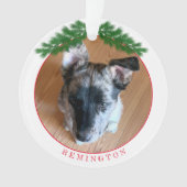 かわいい子犬の写真をカスタム追加 オーナメント (正面)