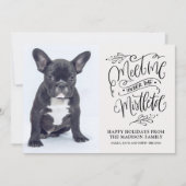 かわいい子犬の写真クリスマス引用文ミスタントウ シーズンカード (正面)