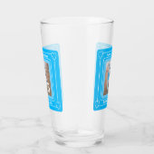 かわいい子犬の写真ハッピーバースデー番号5青 タンブラーグラス (右)