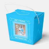 かわいい子犬の写真ハッピーバースデー番号5青 フェイバーボックス (裏面サイド)