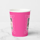 かわいい子犬の写真誕生日番号5ピンク 紙コップ (左)