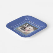 かわいい子犬の写真誕生日番号5ブルースクエア ペーパープレート (傾斜あり)