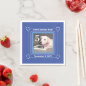かわいい子犬の写真誕生日番号5青 スタンダードカクテルナプキン (インサイチュ)