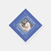 かわいい子犬の写真誕生日番号5青 スタンダードカクテルナプキン (角)