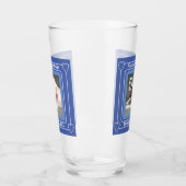 かわいい子犬の写真誕生日番号5青 タンブラーグラス (左)