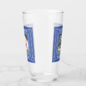 かわいい子犬の写真誕生日番号5青 タンブラーグラス (右)