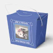 かわいい子犬の写真誕生日番号5青 フェイバーボックス (裏面サイド)