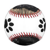 かわいい子犬の初めてのクリスマスドッグポーフォトコラージュ 野球ボール (裏面)