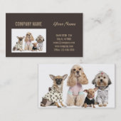 かわいい子犬の動物ペットスパ獣医 名刺 (正面/裏面)