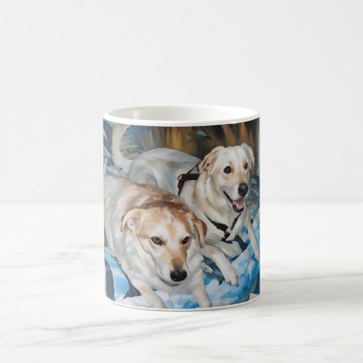 かわいい子犬の友だちマグカップ コーヒーマグカップ (中央)