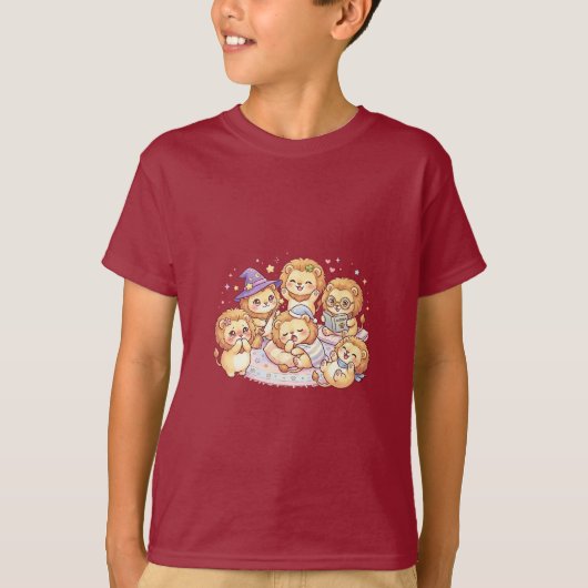 かわいい子犬の友達 キッズTシャツ Tシャツ (正面)