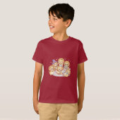 かわいい子犬の友達 キッズTシャツ Tシャツ (正面フル)