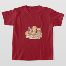 かわいい子犬の友達 キッズTシャツ