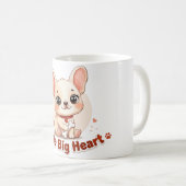 かわいい子犬の大きな小さなハート コーヒーマグカップ (正面右)