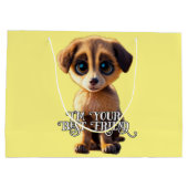 かわいい子犬の大きな抱き枕 ラージペーパーバッグ (裏面)