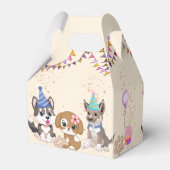 かわいい子犬の女の子の子犬のパーティー パーソナライズされた フェイバーボックス (裏面サイド)