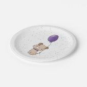 かわいい子犬の子供の誕生日紙プレート ペーパープレート (アングル)