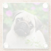 かわいい子犬の子犬の子犬の子犬ポートレート写真 – ガラスコースター (裏面)