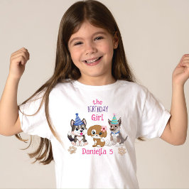 かわいい子犬の子犬の誕生日パパーソナライズされたーティ Tシャツ