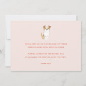 かわいい子犬の子犬の誕生日パーティー 招待状 (裏面)