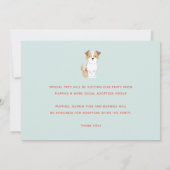 かわいい子犬の子犬の誕生日パーティー 招待状 (裏面)