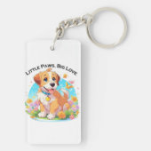 かわいい子犬の小さな足の大きな愛 キーホルダー (裏面)