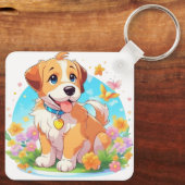 かわいい子犬の小さな足の大きな愛 キーホルダー (裏面)