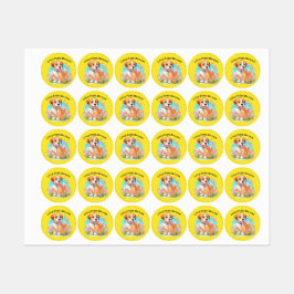 かわいい子犬の小さな足の大きな愛 ラベル