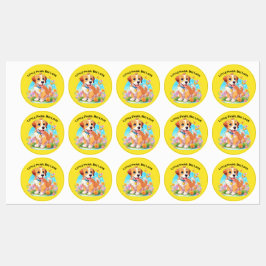 かわいい子犬の小さな足の大きな愛 ラベル