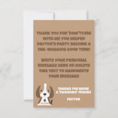 かわいい子犬の年齢と名前の子供の誕生日パーティー サンキューカード (裏面)