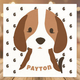 かわいい子犬の年齢と名前キッズバースデーパーティー スタンダードカクテルナプキン